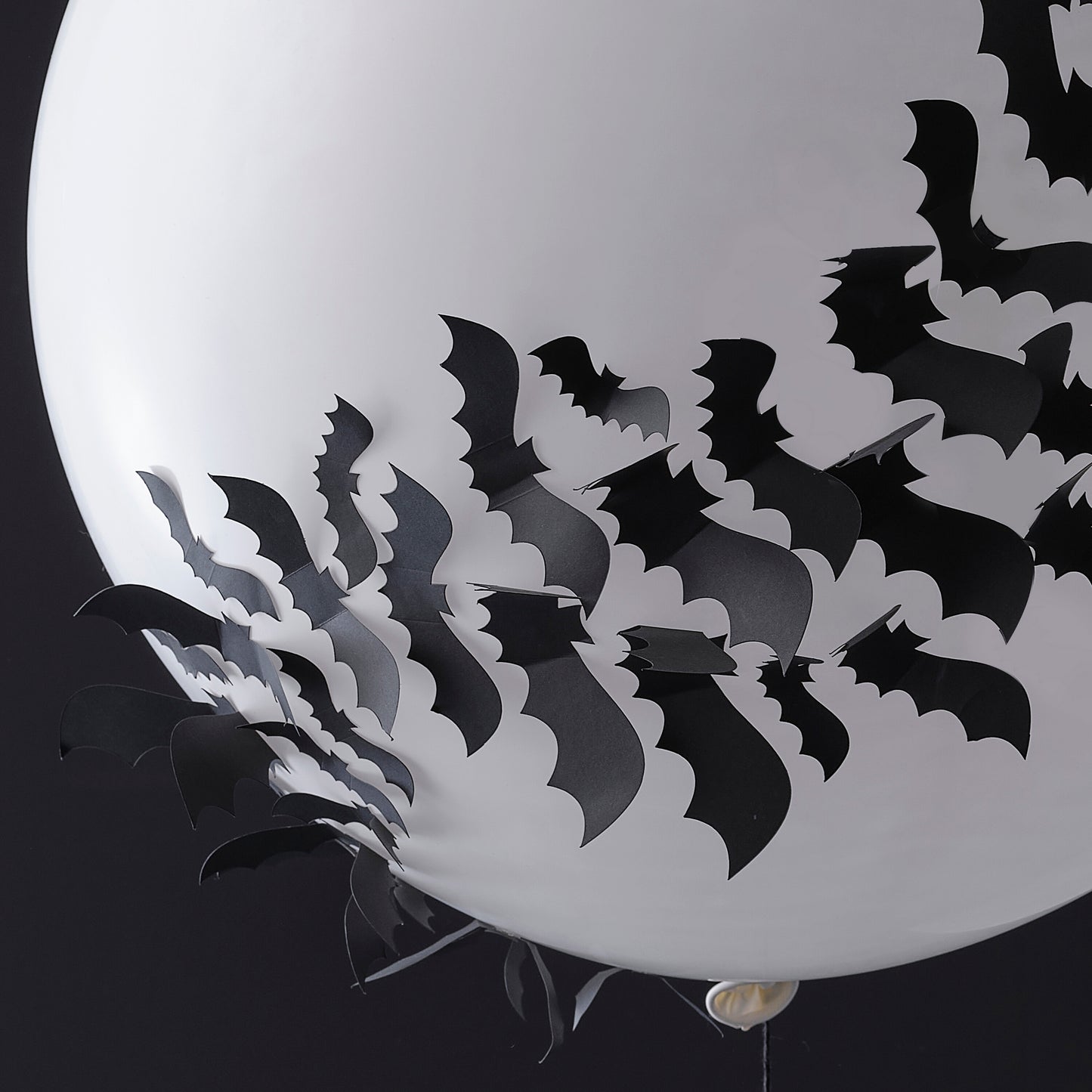 Giant White Halloween Balloon with 3D Bats