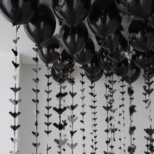 Halloween Balloons Ceiling Kit with Bat Balloon Tails