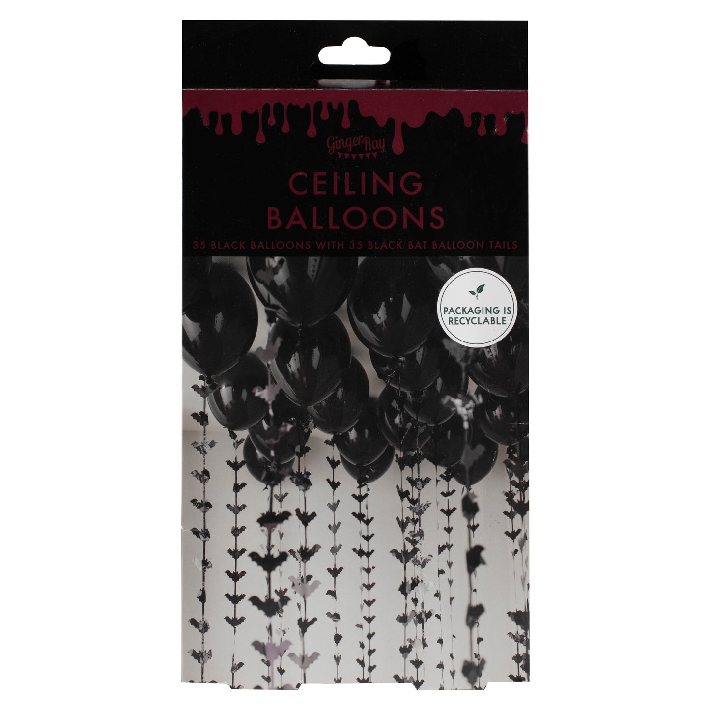 Halloween Balloons Ceiling Kit with Bat Balloon Tails