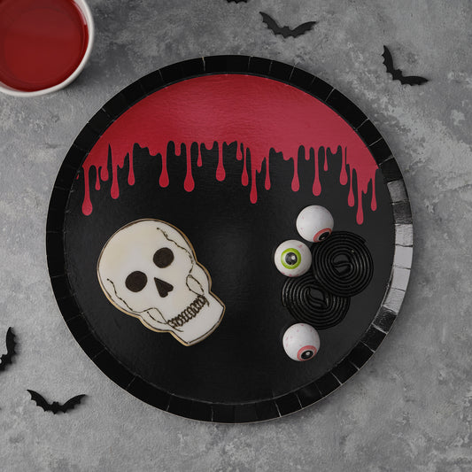 Blood Drip Foiled Paper Halloween Plates