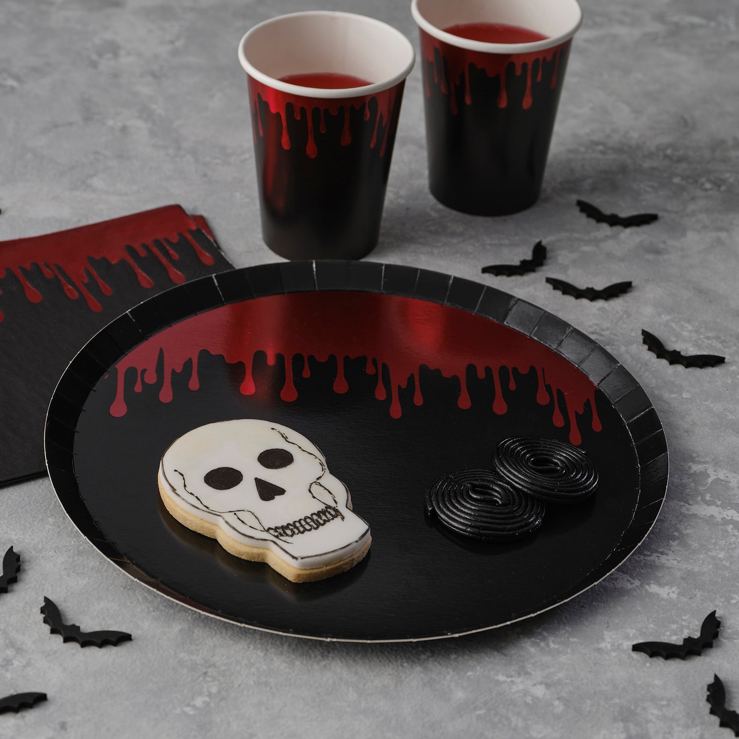 Blood Drip Foiled Paper Halloween Plates