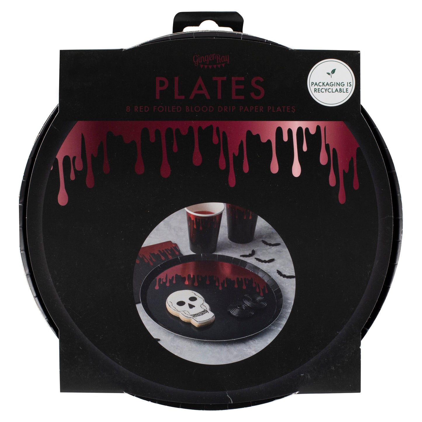 Blood Drip Foiled Paper Halloween Plates
