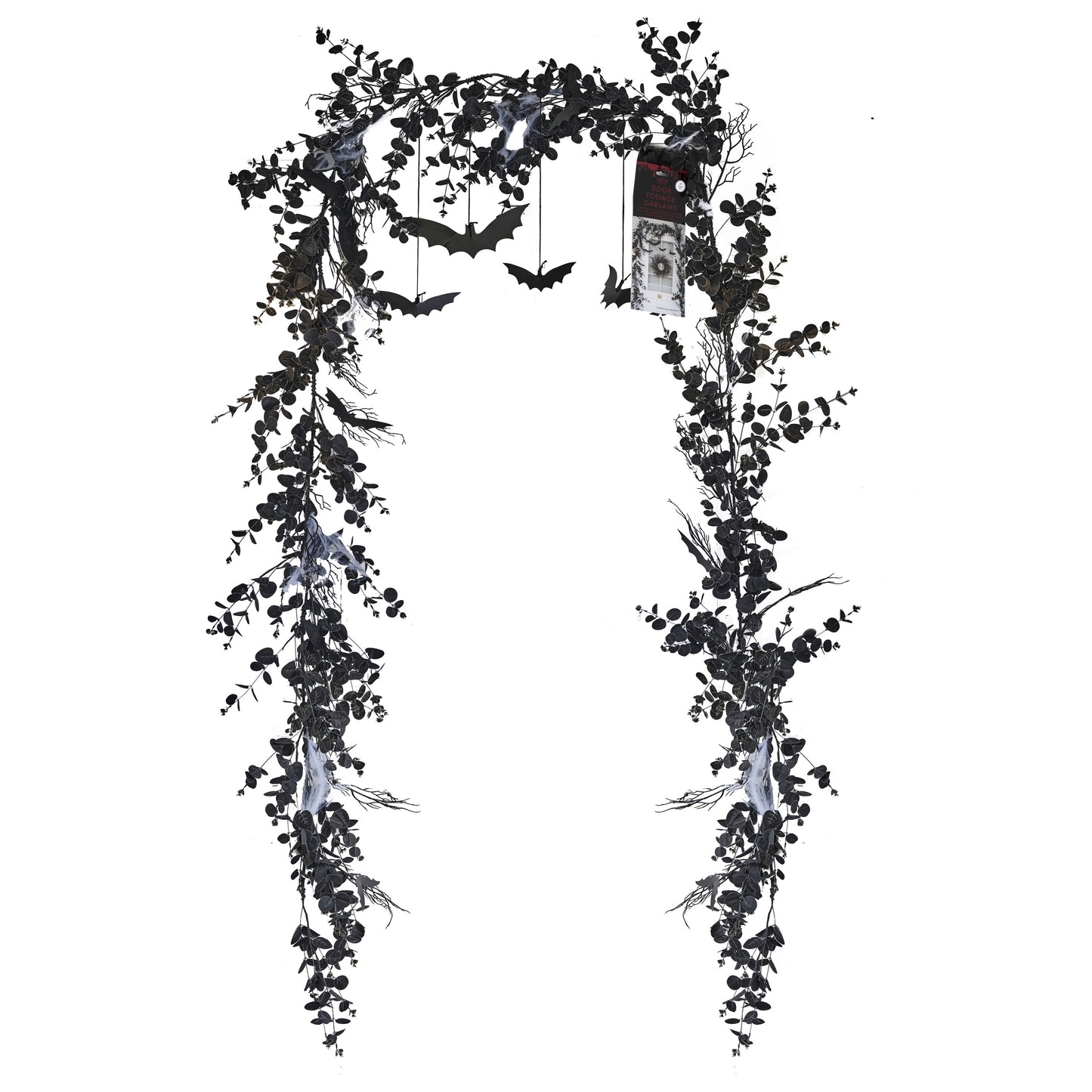 Halloween Garland Foliage Door Kit with Webbing & Hanging Bats