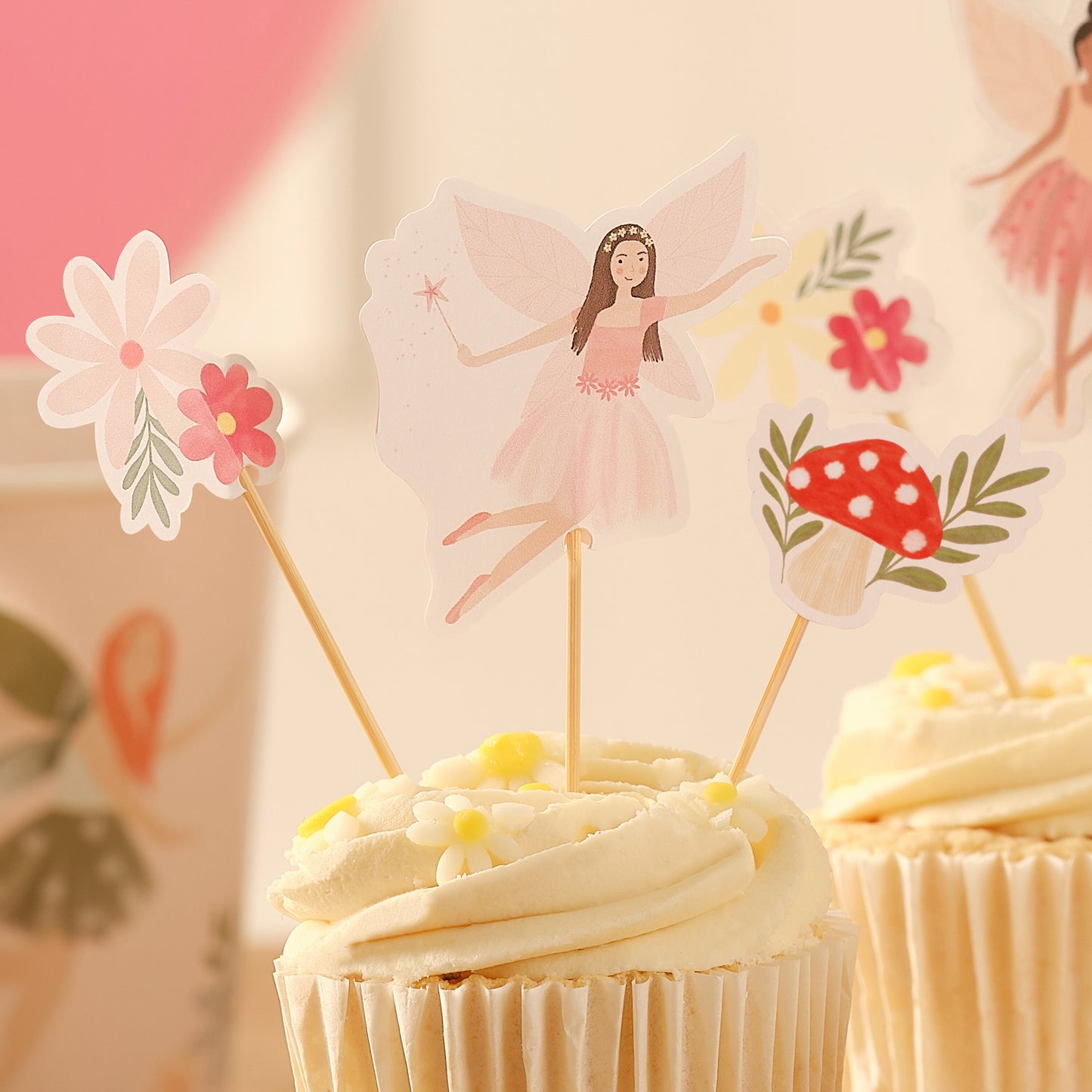 Fairy, Floral and Toadstool Cupcake Toppers