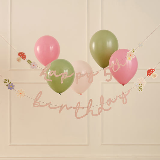 Customisable Age Floral Birthday Bunting