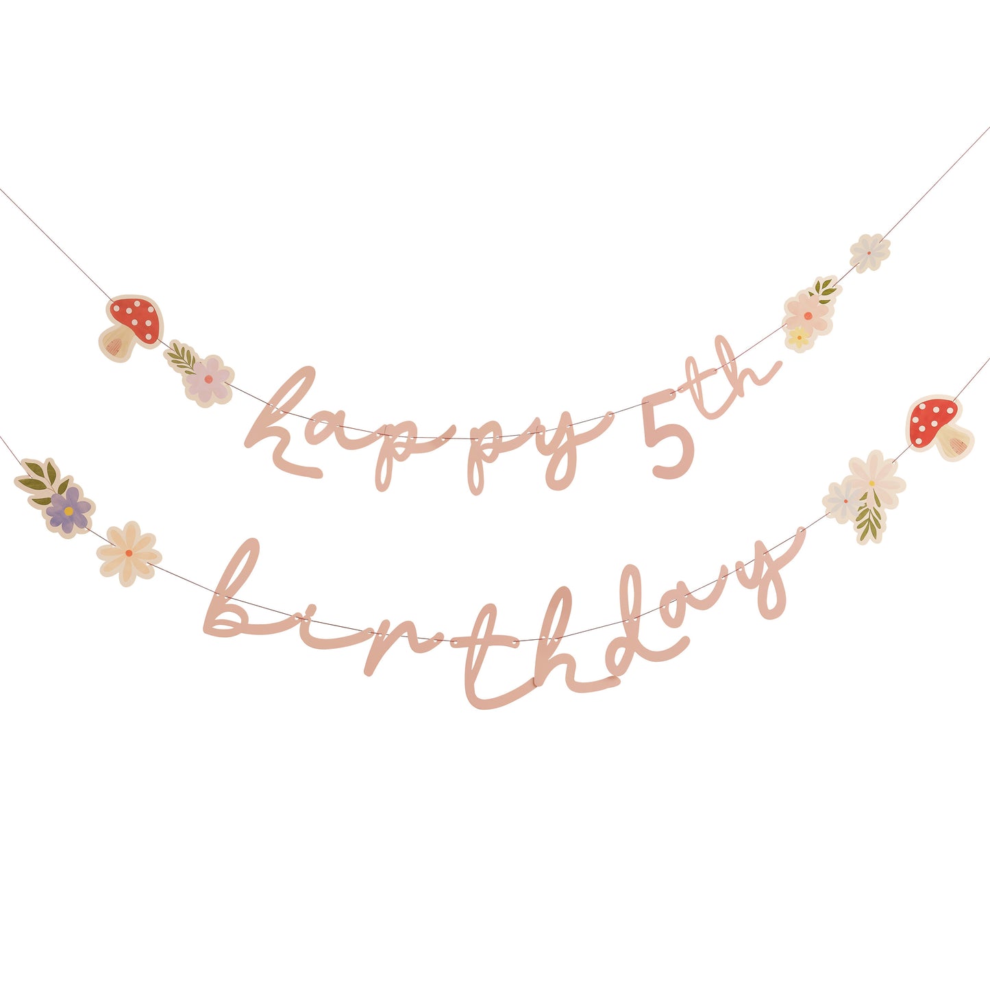 Customisable Age Floral Birthday Bunting