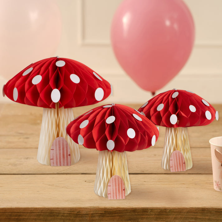 Paper Honeycomb Toadstool Decorations – Ginger Ray