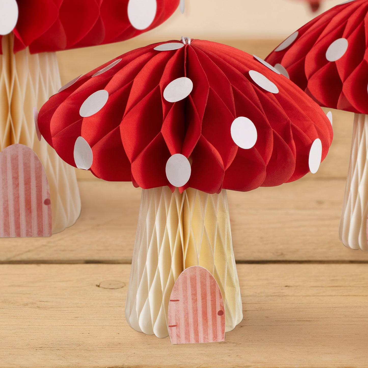 Paper Honeycomb Toadstool Decorations