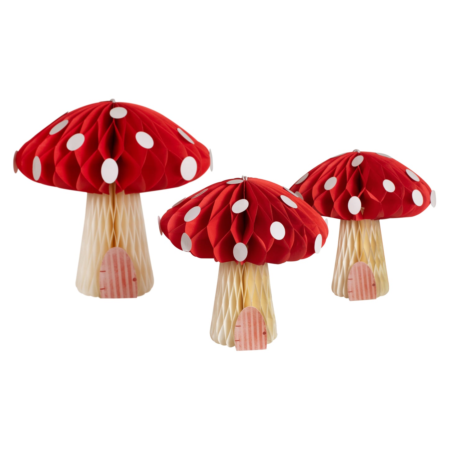 Paper Honeycomb Toadstool Decorations