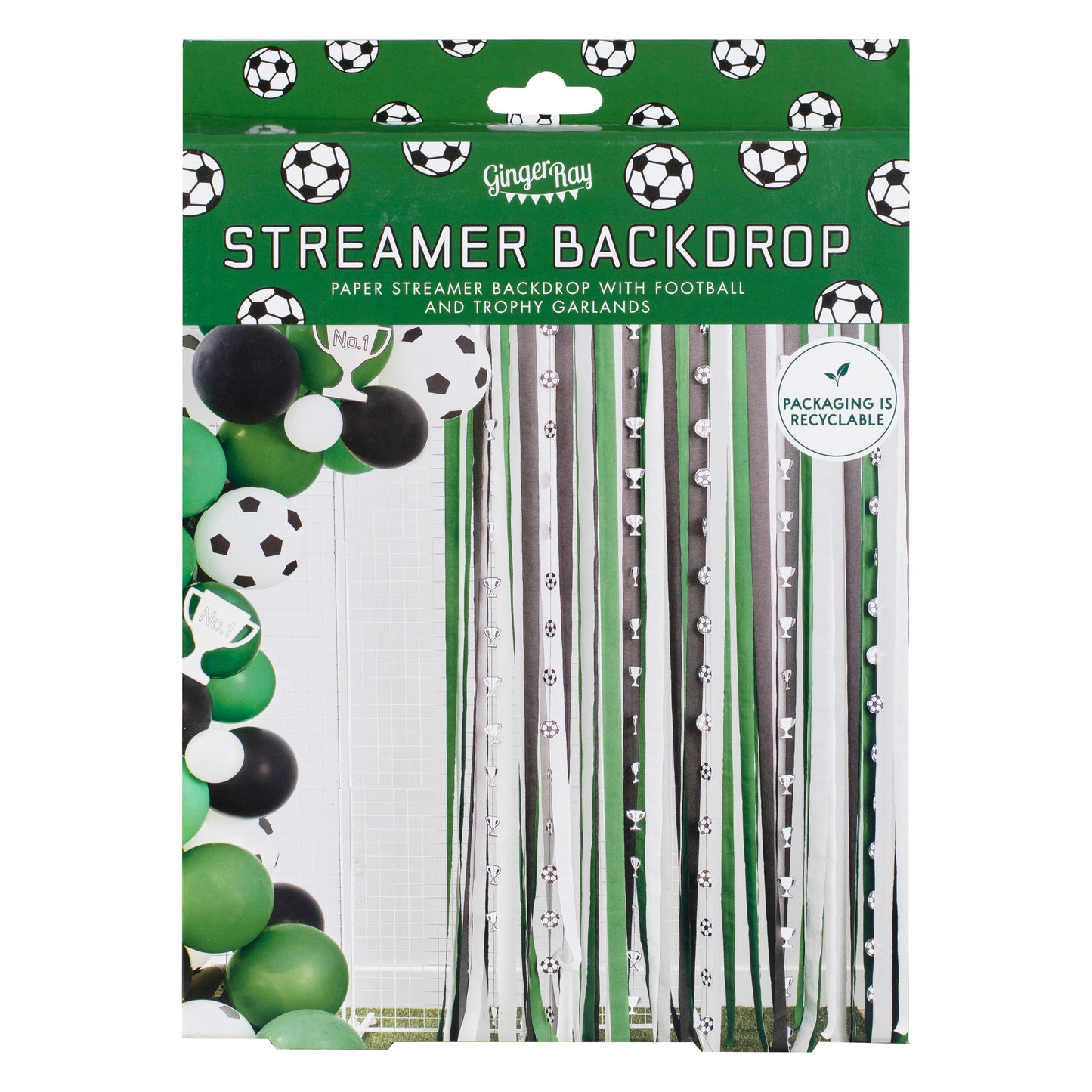 Paper Streamer Football Party Backdrop