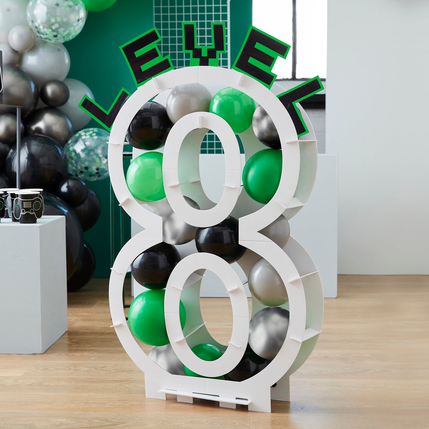 Black, Green and Grey Balloon Mosaic Balloon Pack with Letters