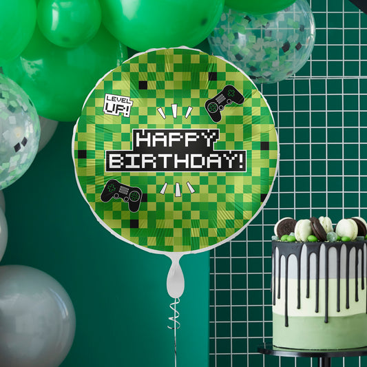 Gaming Party Happy Birthday Balloon