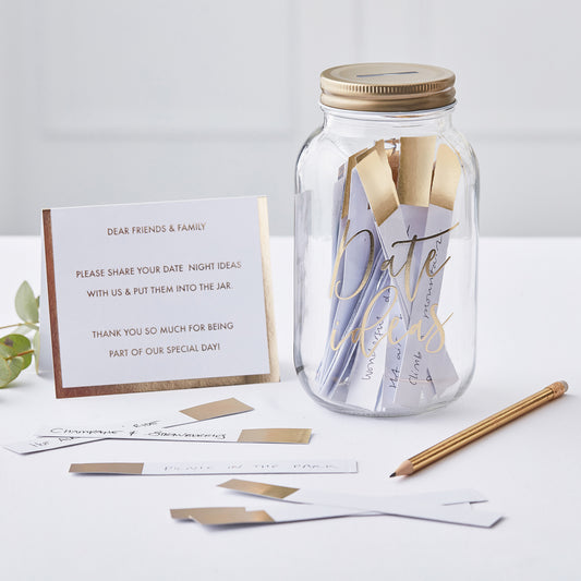 Gold Date Night Ideas Jar
