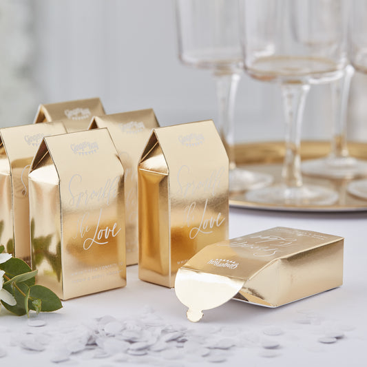 Gold Wedding White Biodegradable Confetti Kit