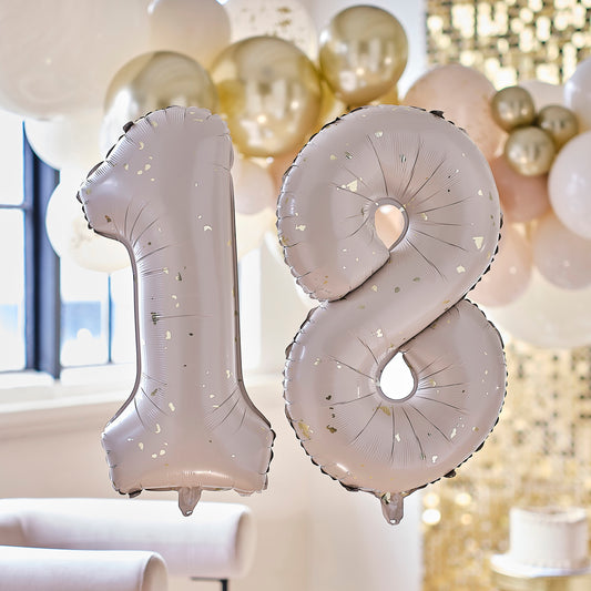 Gold Speckle 18th Birthday Balloons