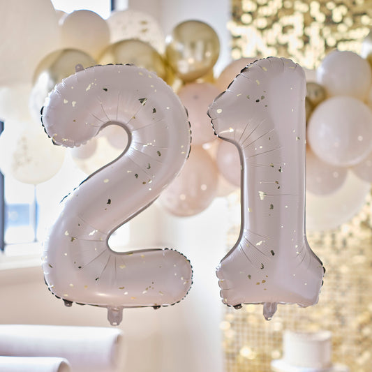 Gold Speckle 21st Birthday Balloons