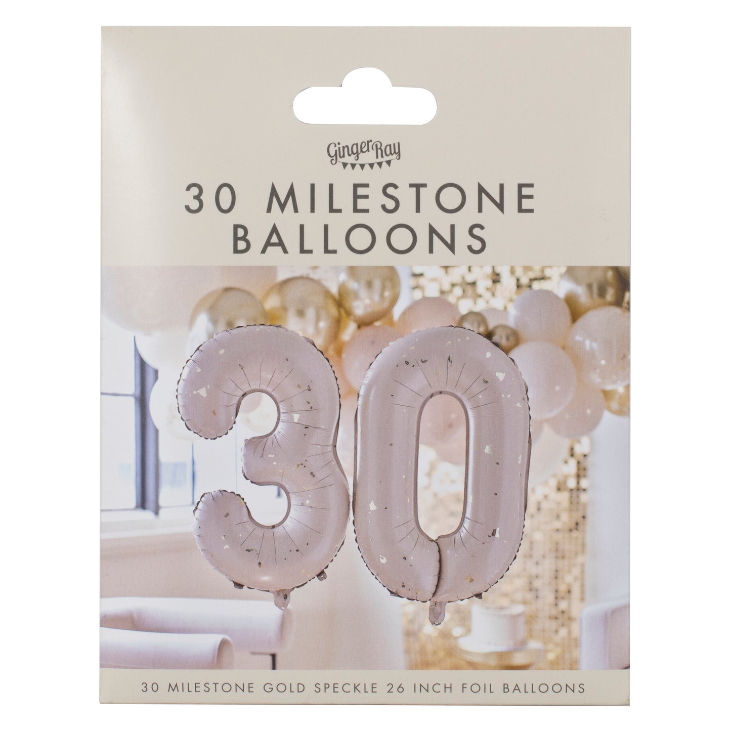 Gold Speckle 30th Birthday Balloons