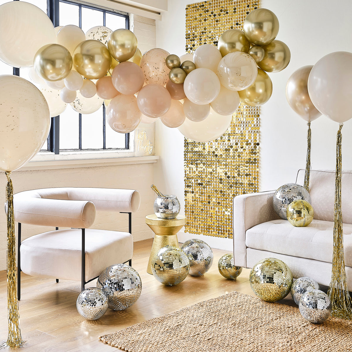 Gold Fringe Happy Birthday Bunting