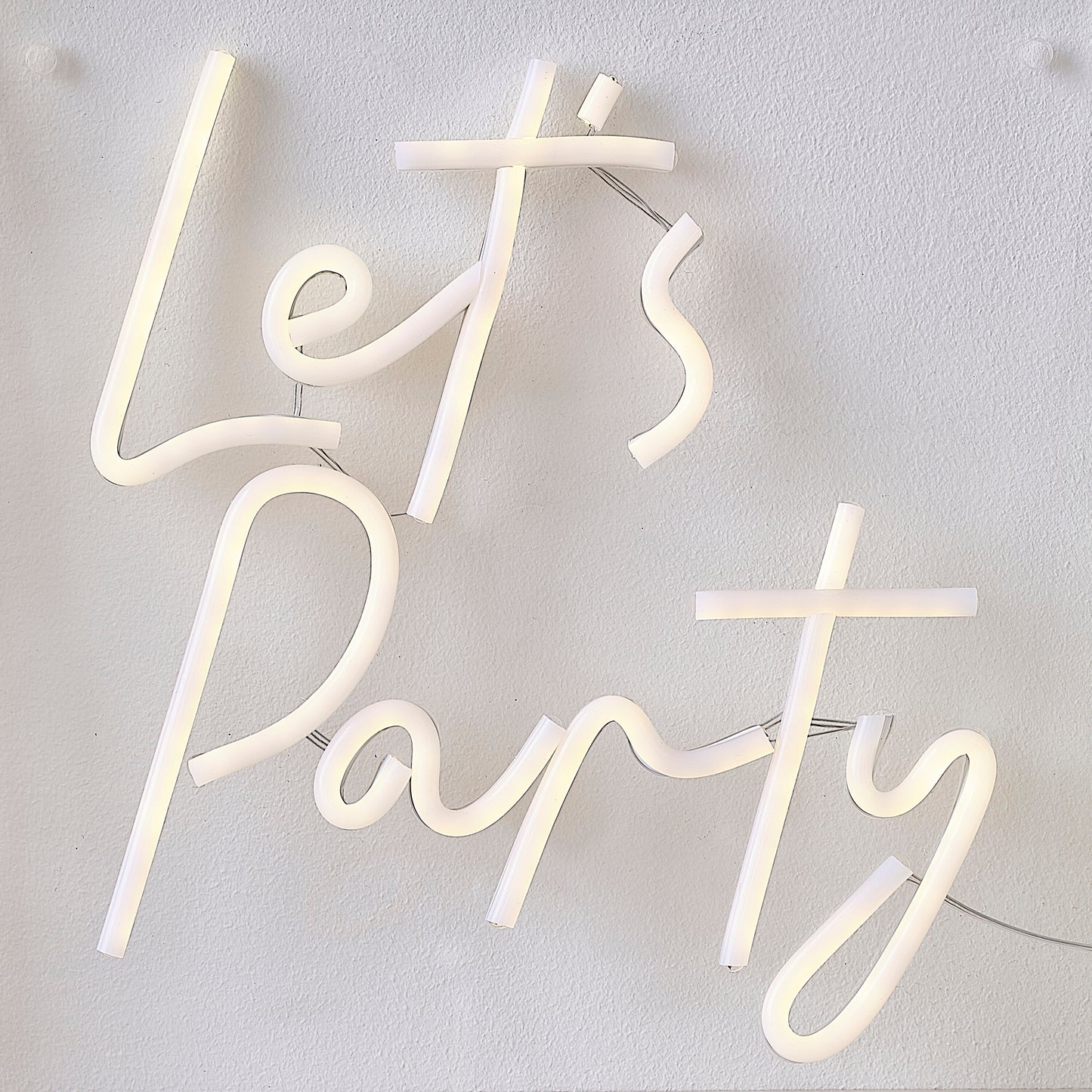 White Let's Party Neon Light