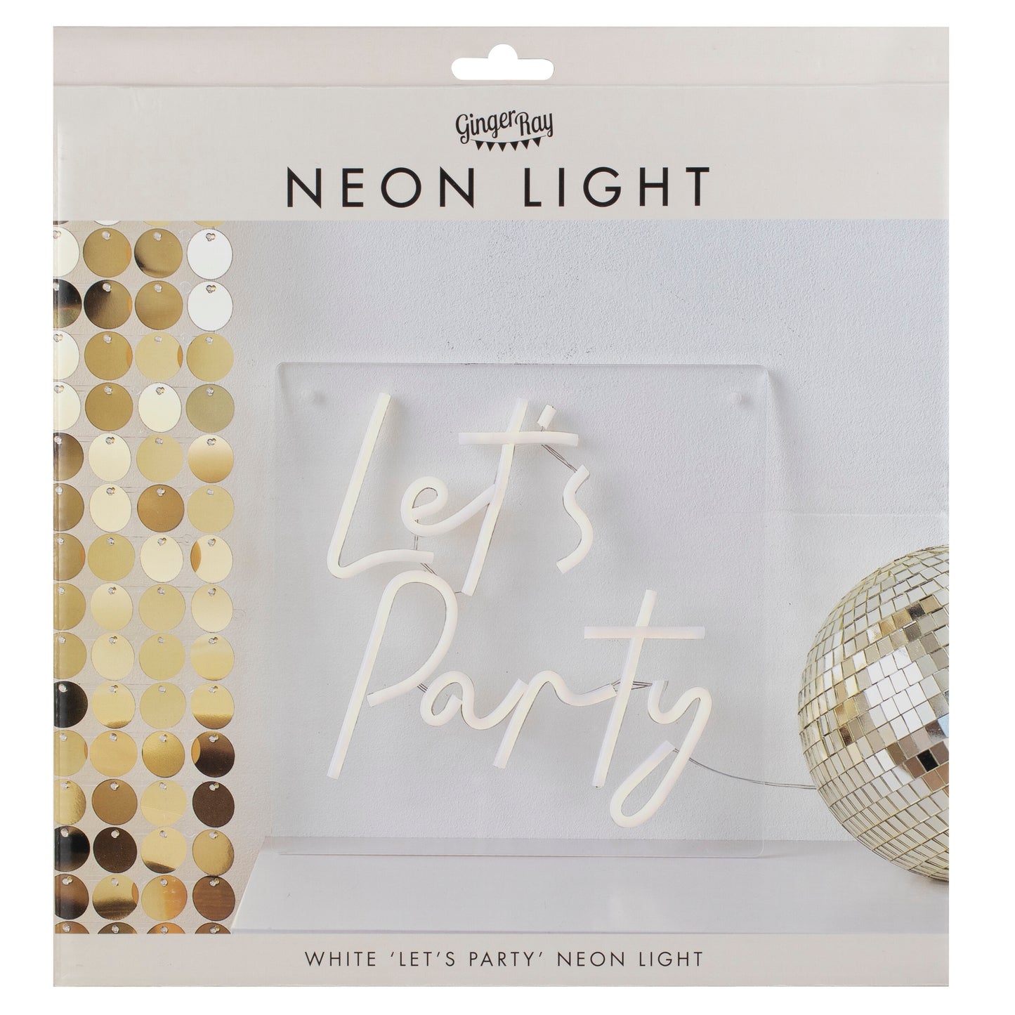 White Let's Party Neon Light