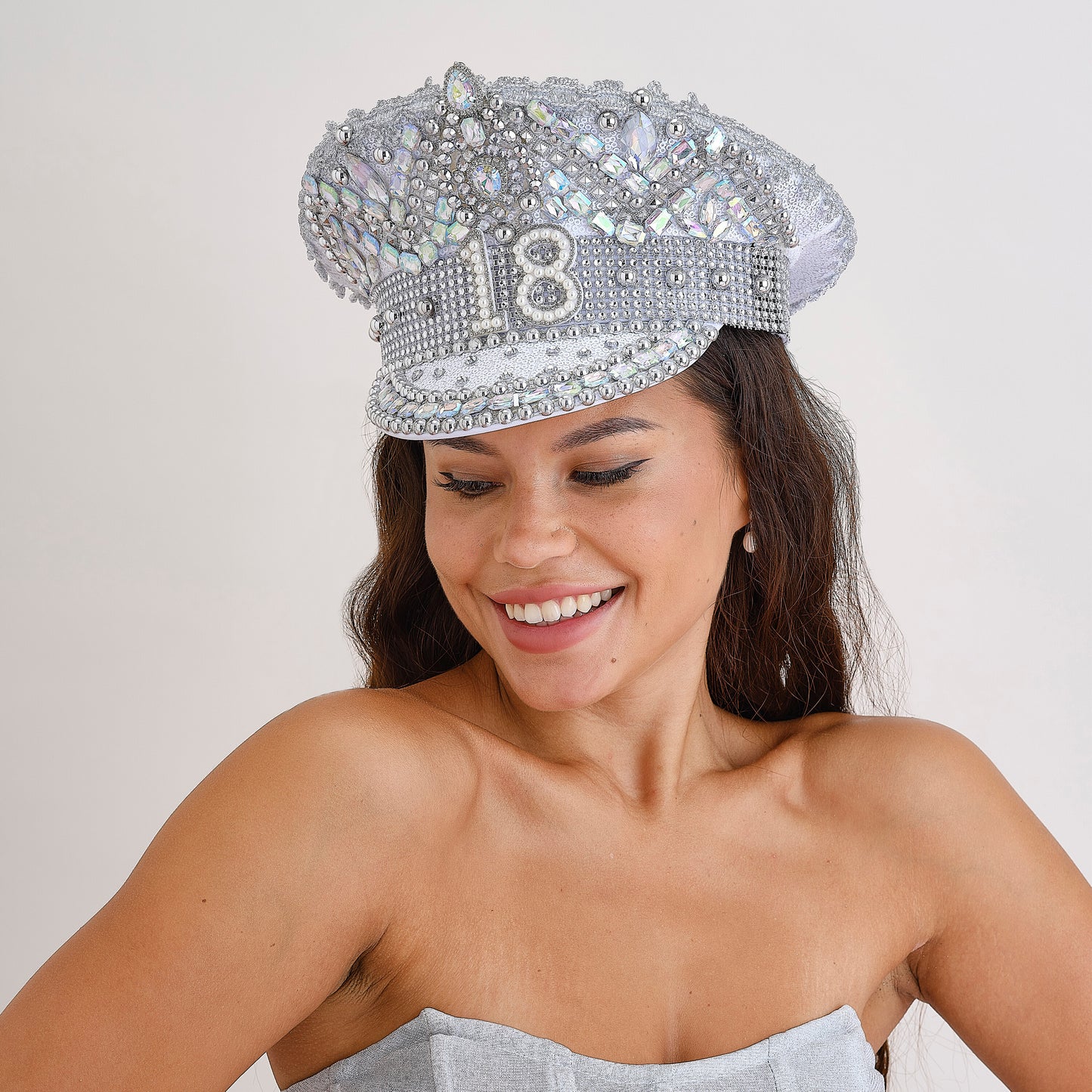 Rhinestone & Pearl Embellished Birthday Hat