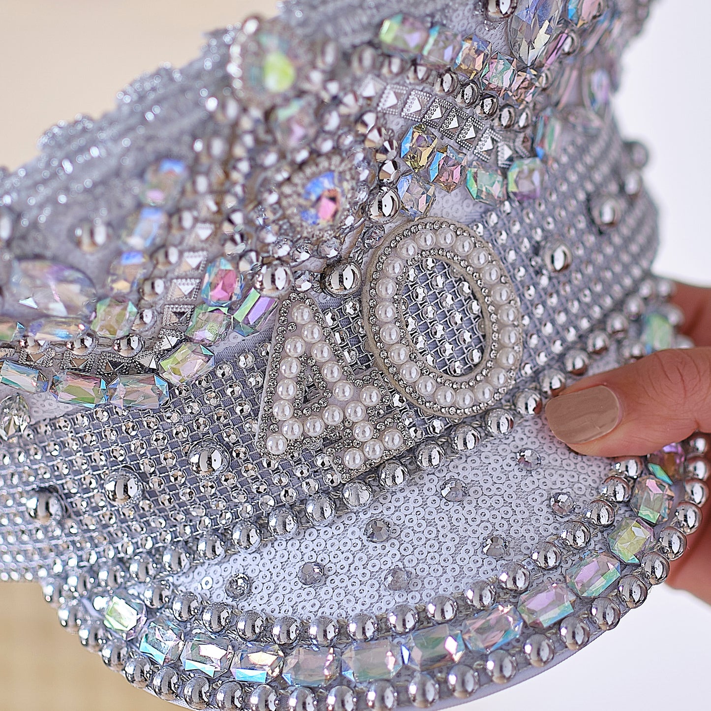 Rhinestone & Pearl Embellished Birthday Hat