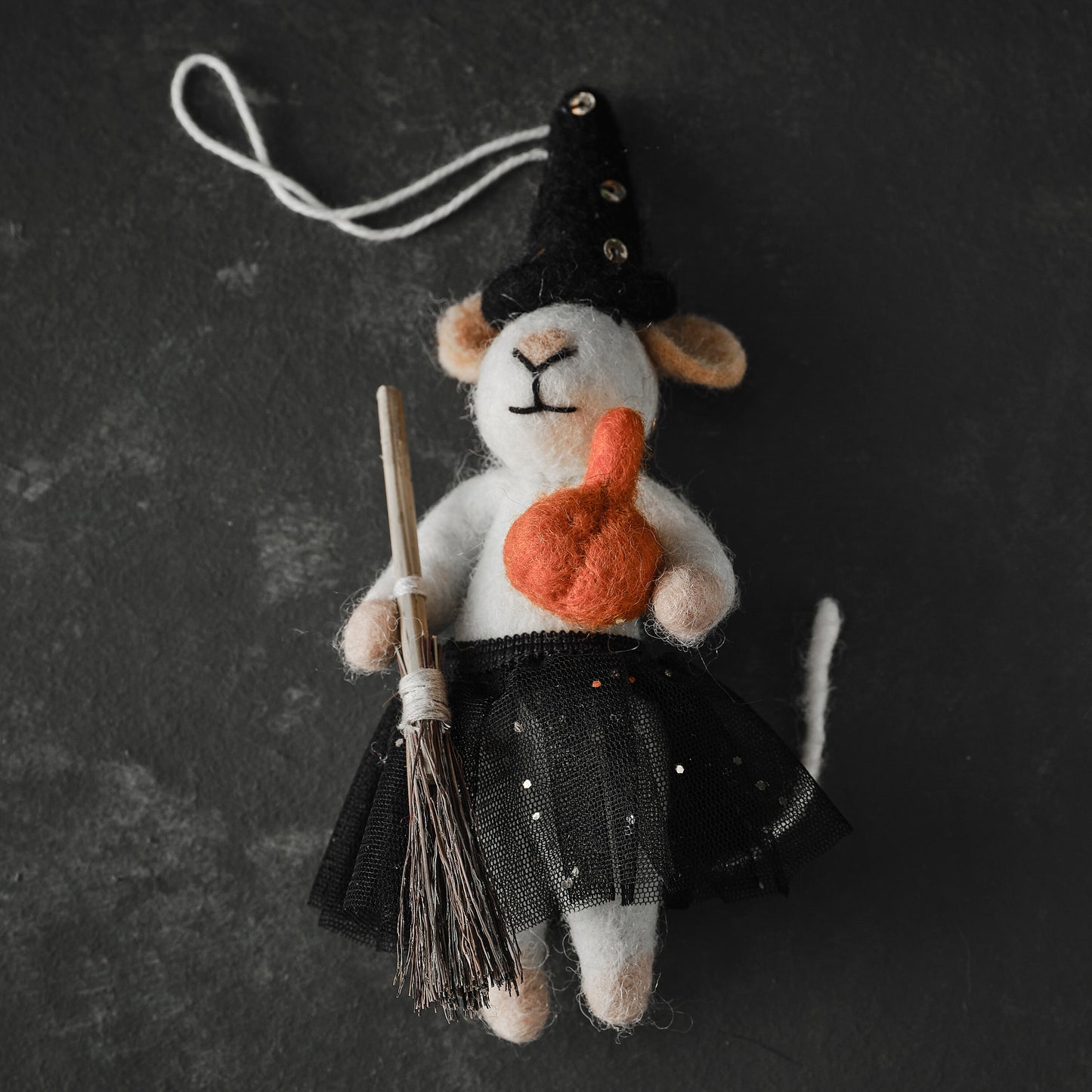 Felt Witch Mouse Halloween Tree Decoration