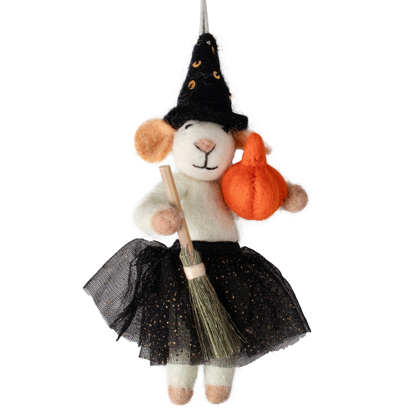 Felt Witch Mouse Halloween Tree Decoration