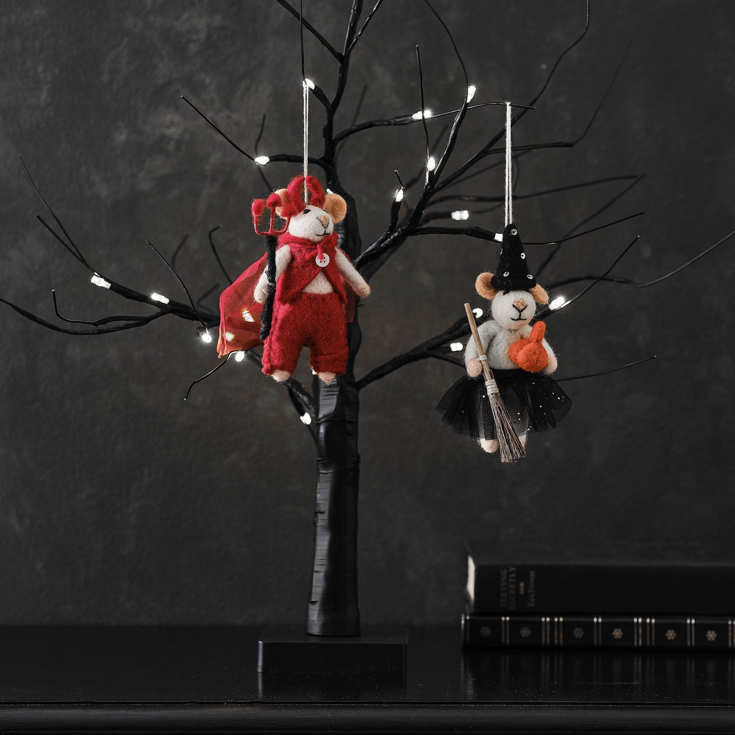 Felt Witch Mouse Halloween Tree Decoration