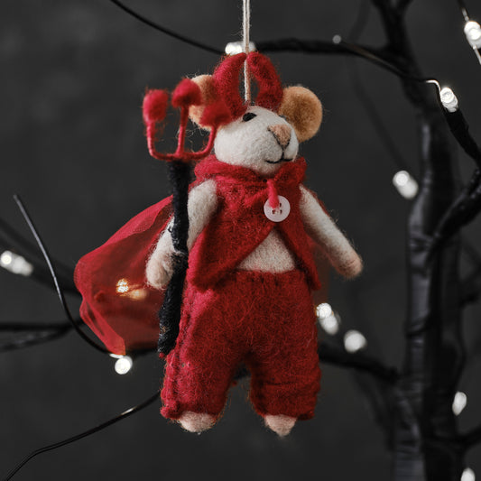 Felt Devil Mouse Halloween Tree Decoration