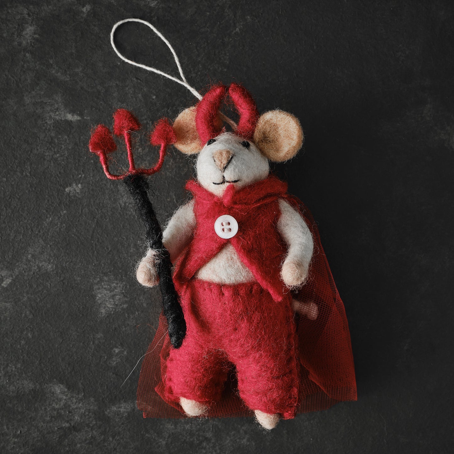 Felt Devil Mouse Halloween Tree Decoration