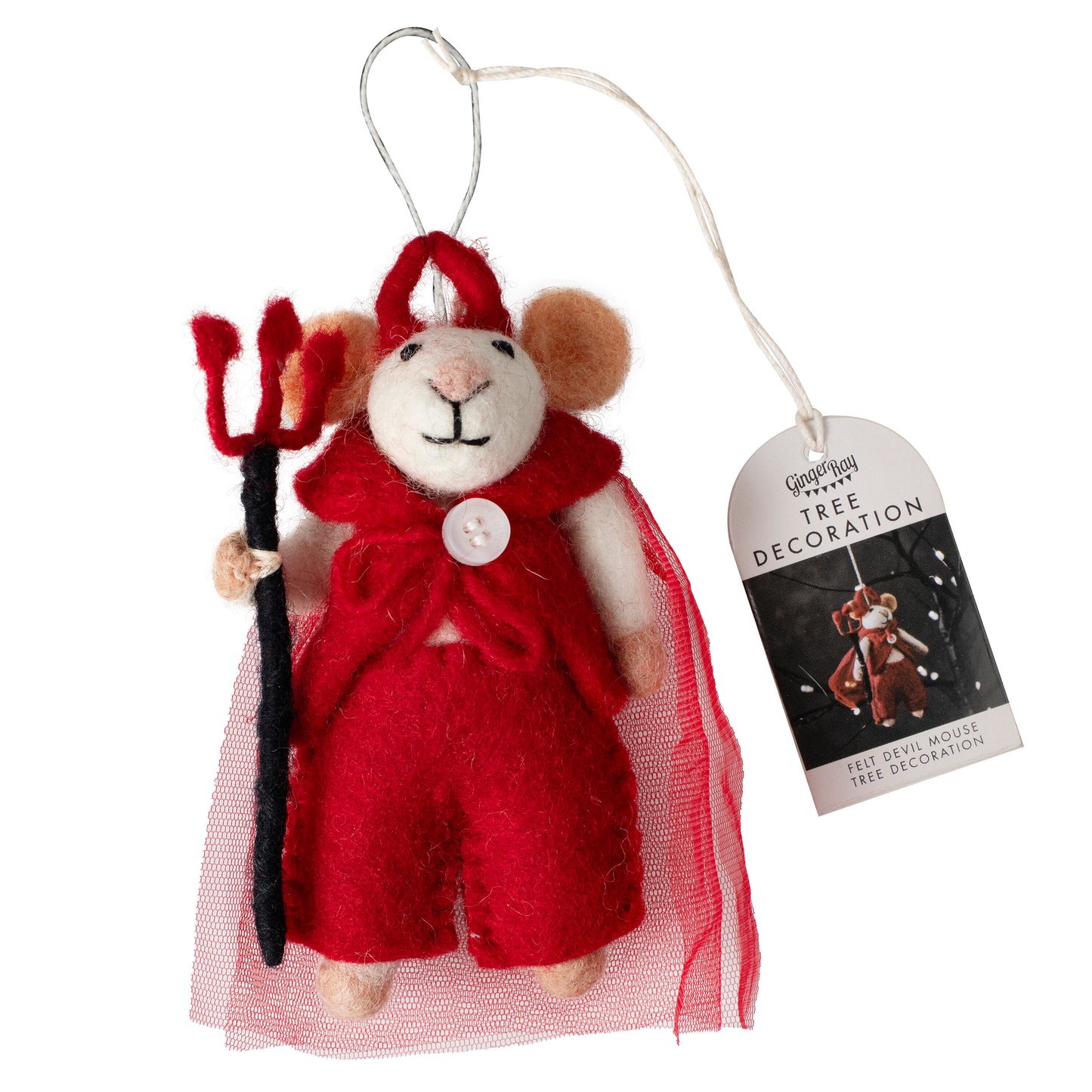 Felt Devil Mouse Halloween Tree Decoration