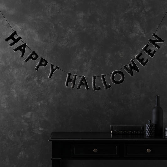 Black Felt Happy Halloween Bunting