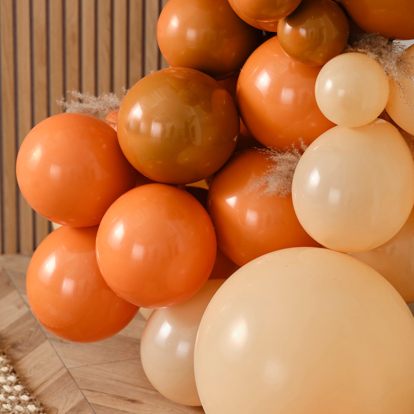 Orange, Sand and Peach Halloween Balloon Arch Kit with Pampas