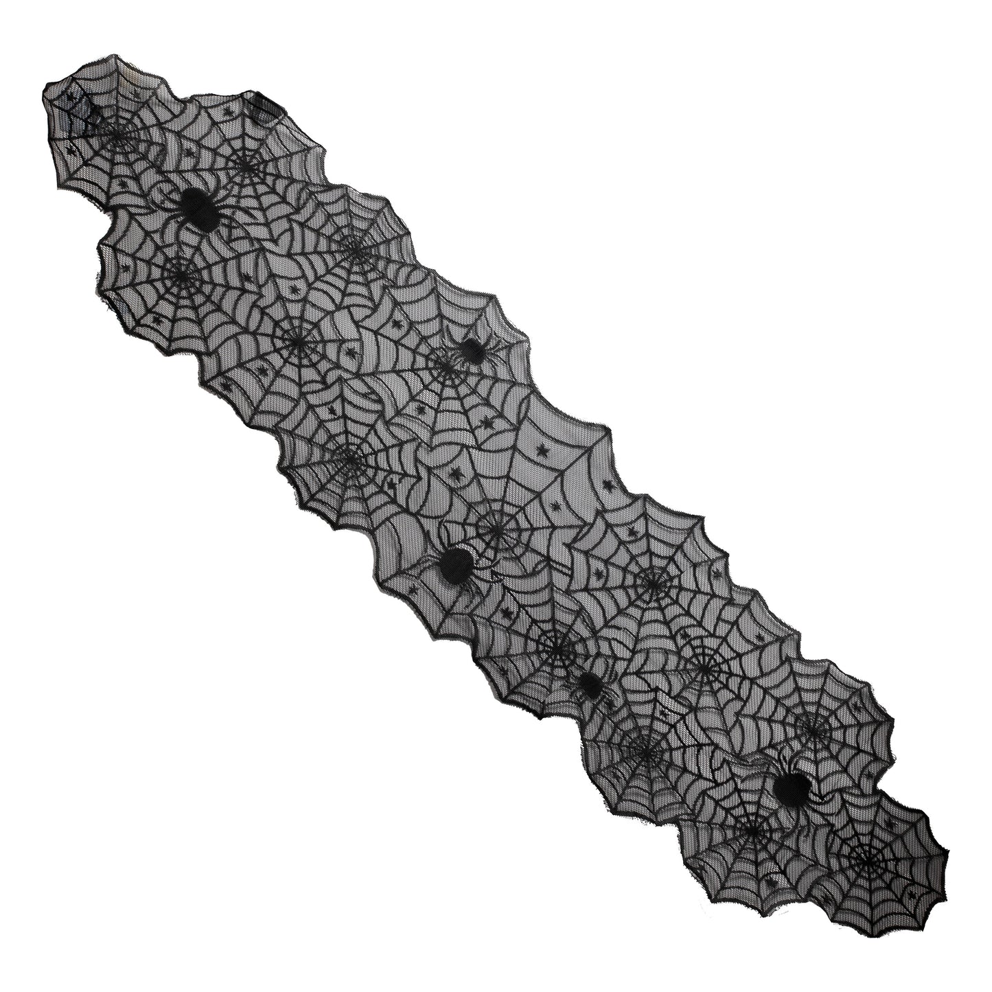 Black Spider Web Halloween Table Runner