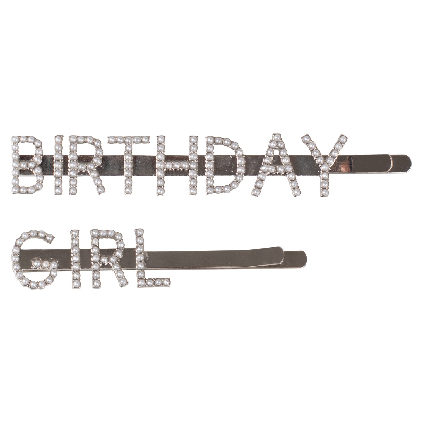 Pearl Embellished 'Birthday Girl' Hair Slides