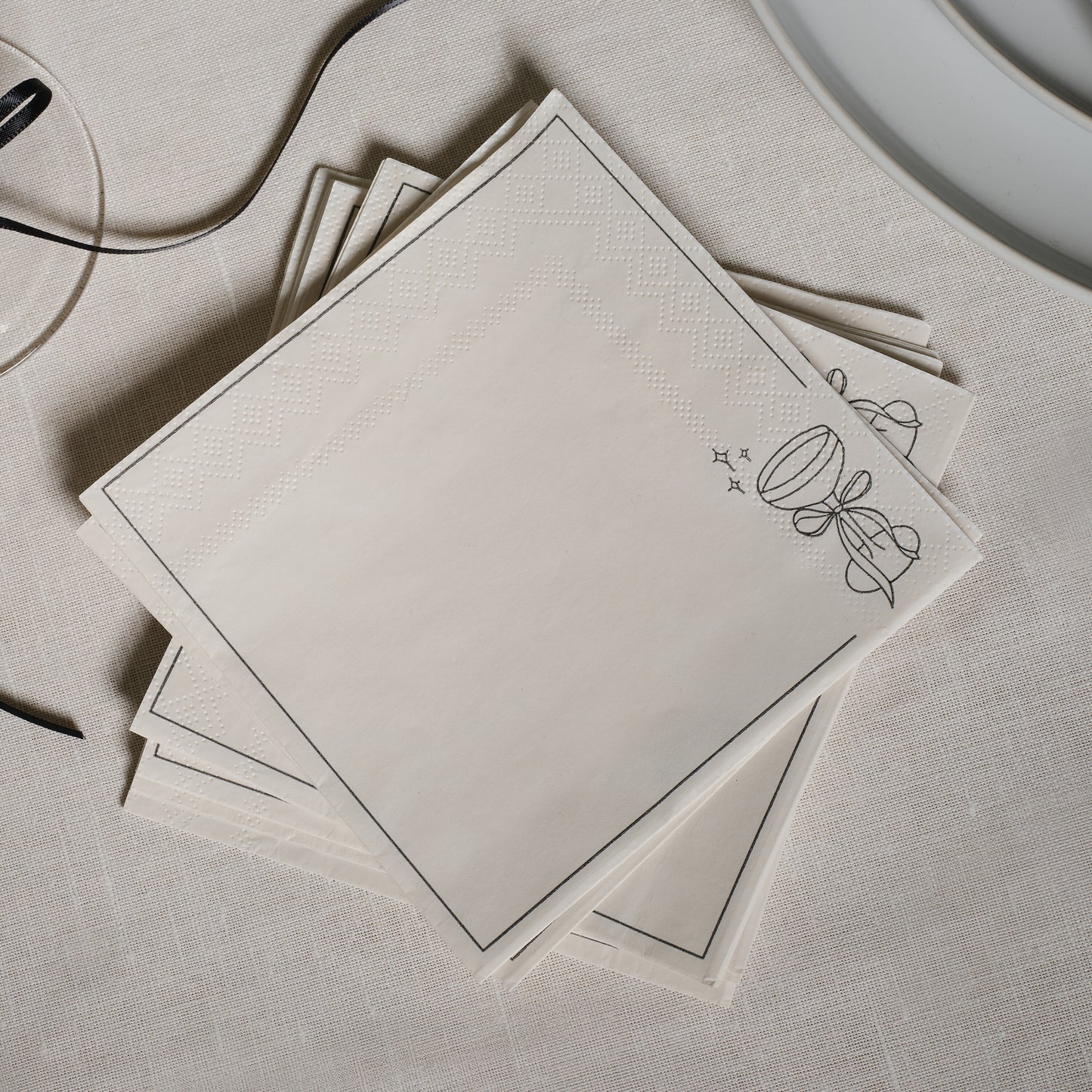 Black and White Cocktail Napkins