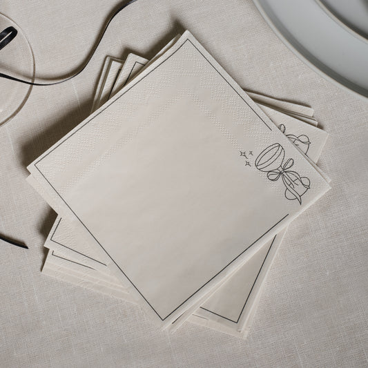 Black and White Cocktail Napkins