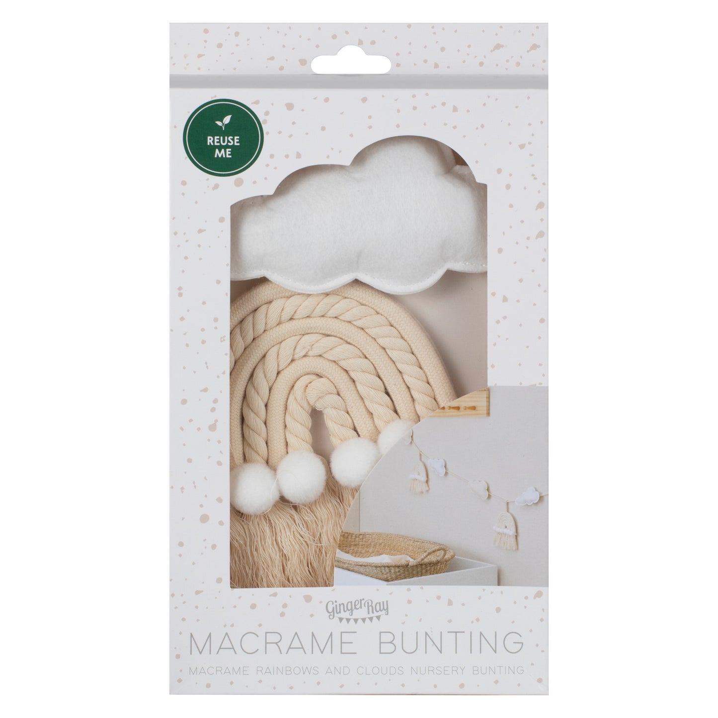 Macrame Rainbows and Clouds Nursery Baby Bunting