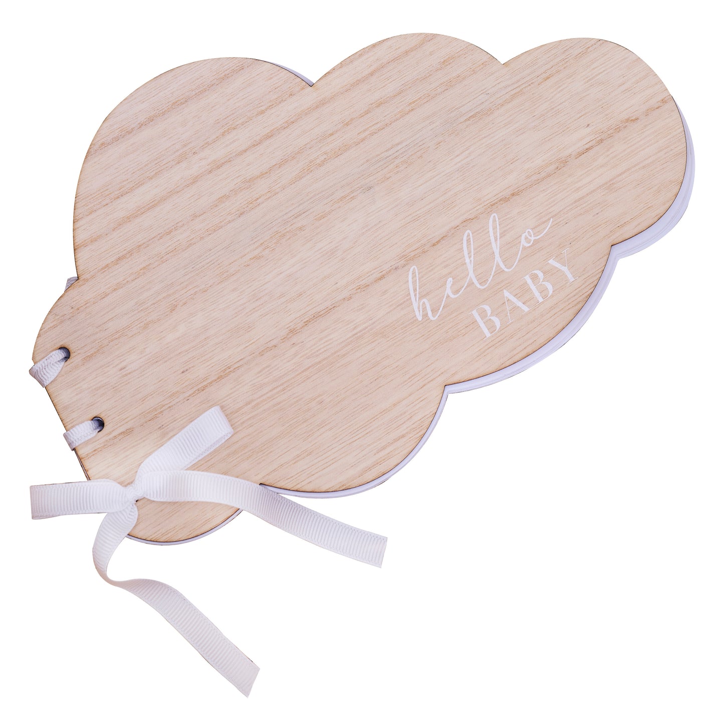 Wooden Hello Baby Cloud Baby Shower Guest Book