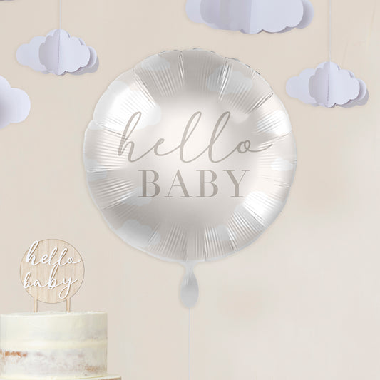 Hello Baby Clouds Baby Shower Balloon