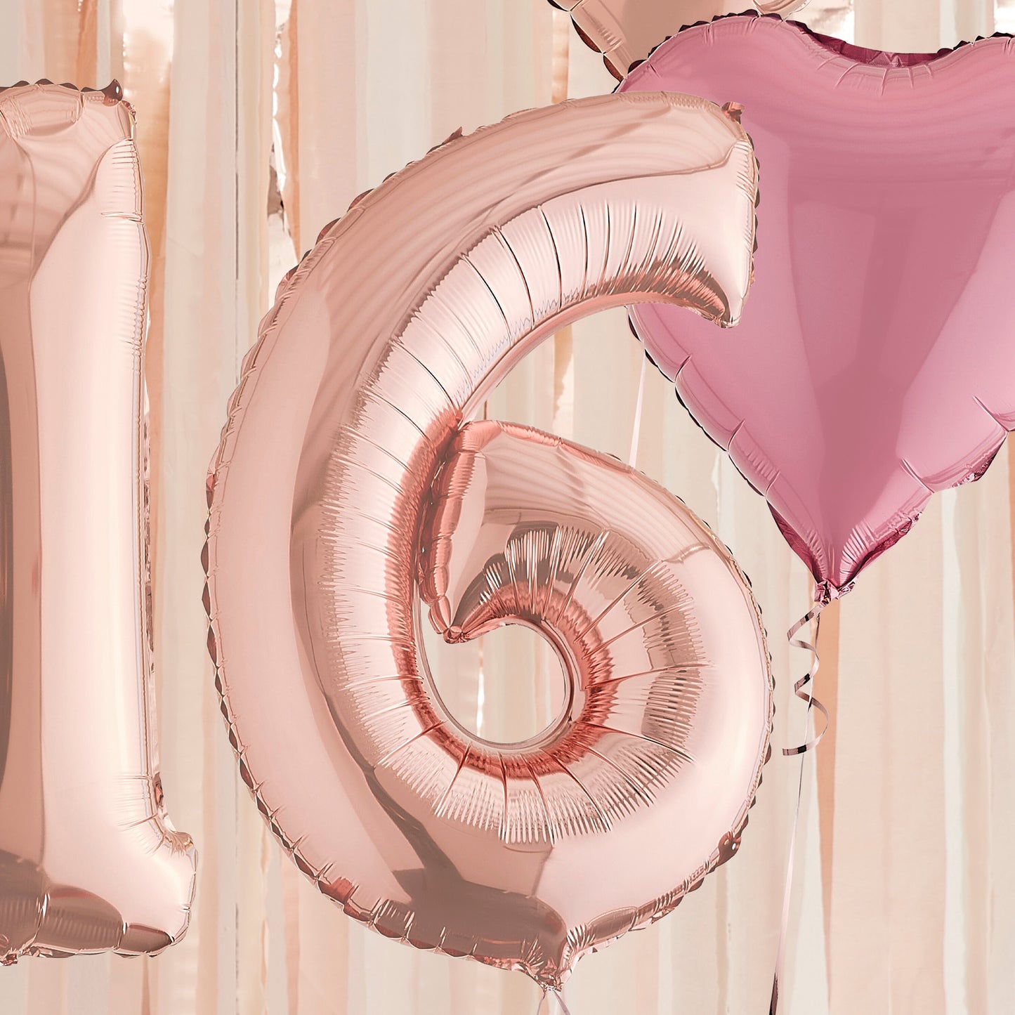 16th Birthday Rose Gold Helium Deluxe Bunch Balloons Delivered