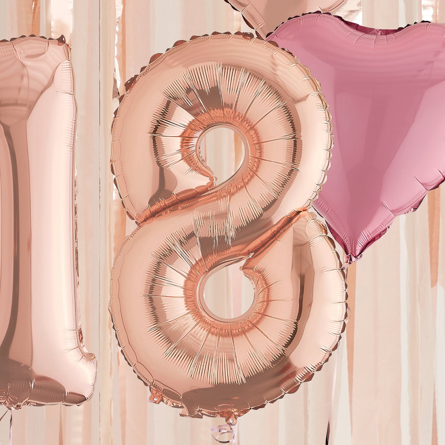 18th Birthday Rose Gold Helium Deluxe Bunch Balloons Delivered