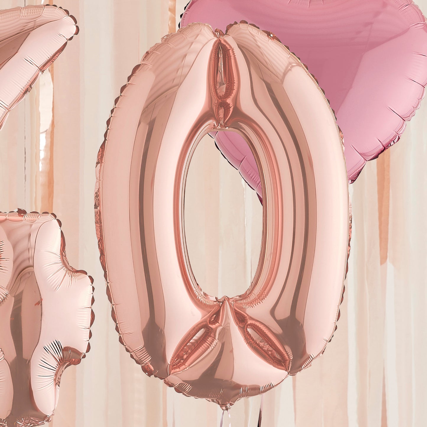 40th Birthday Rose Gold Helium Deluxe Bunch Balloons Delivered