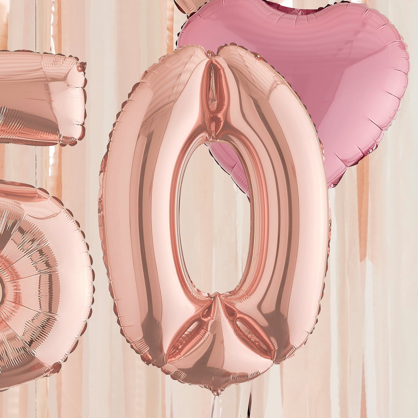 50th Birthday Rose Gold Helium Deluxe Bunch Balloons Delivered