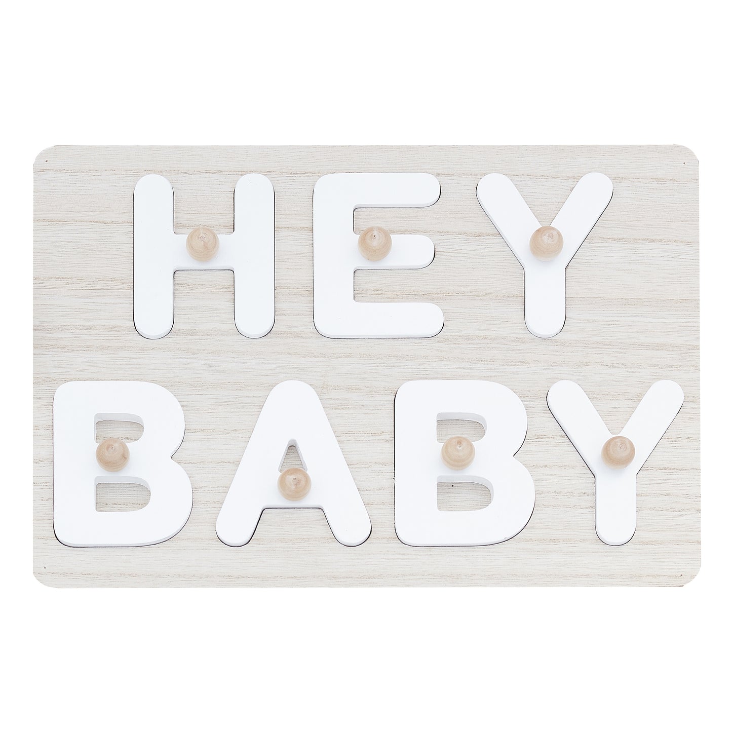 Hey Baby Wooden Puzzle Baby Shower Guest Book