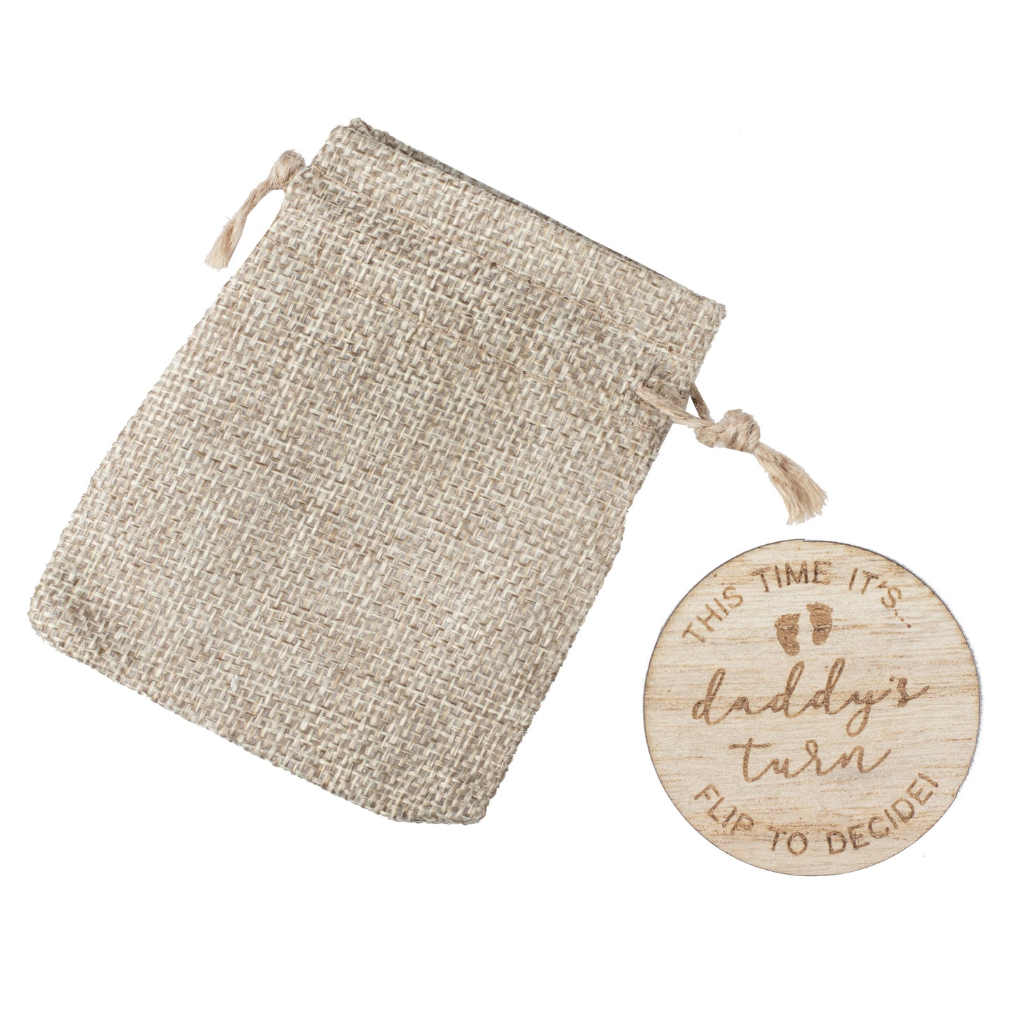 Whose Turn Is It? Decision Coin Wooden Baby Shower Gift