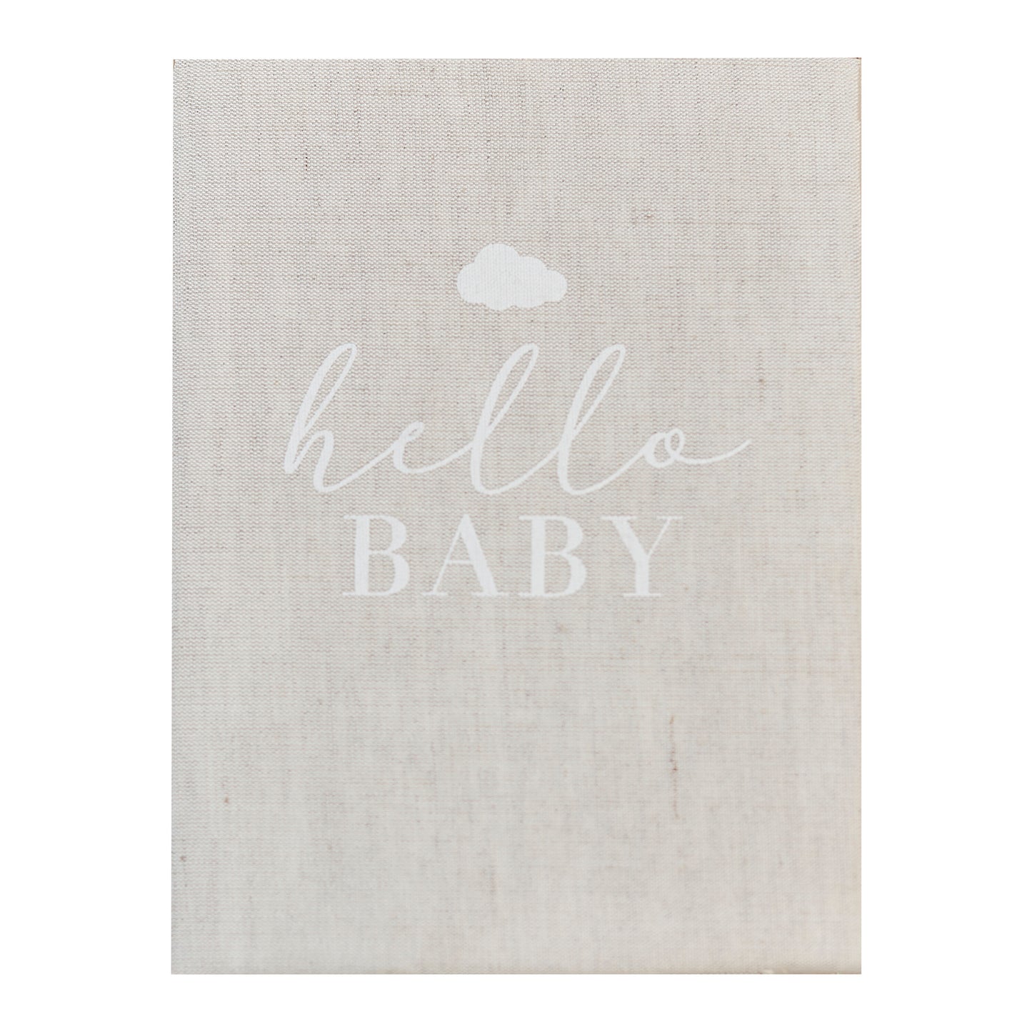 Hello Baby Neutral Linen Baby Memory Book