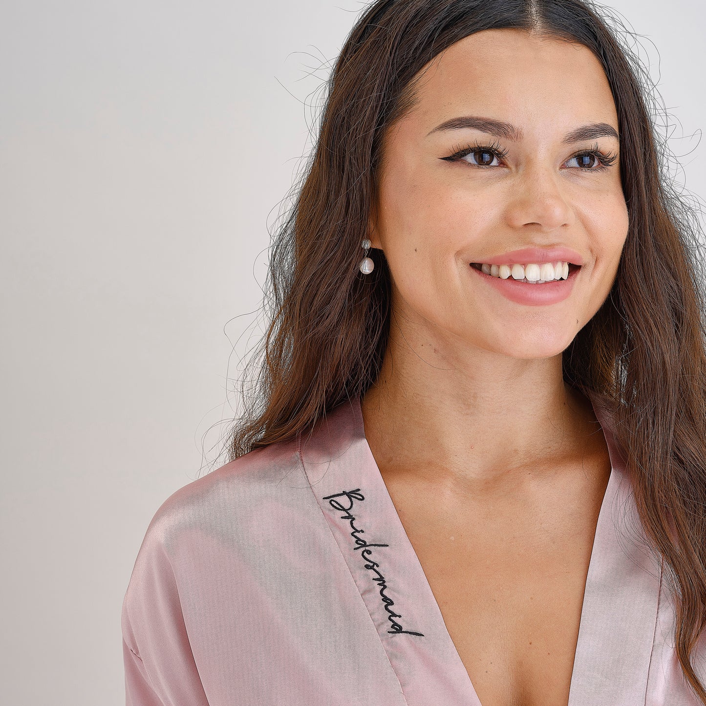 Pink Embroidered Bridesmaid Dressing Gown