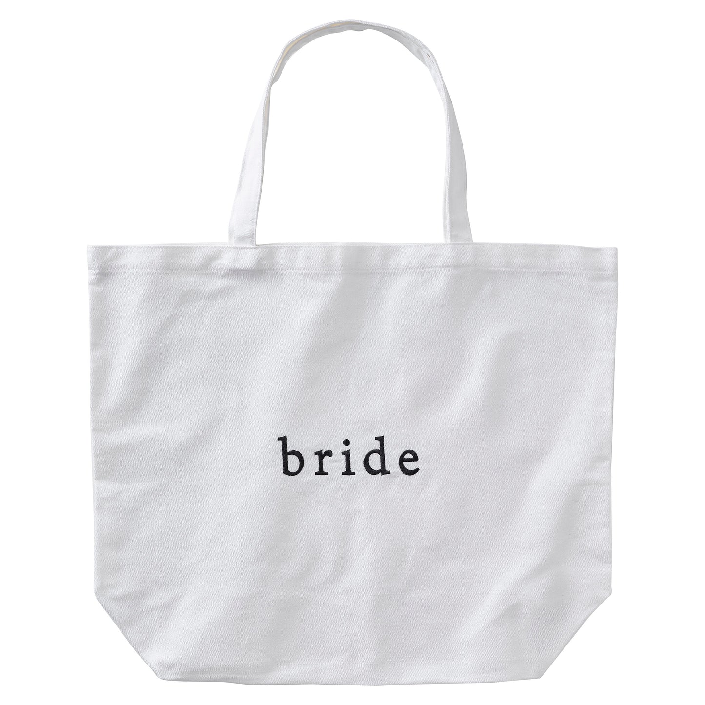White Embroidered Bride Tote Bag
